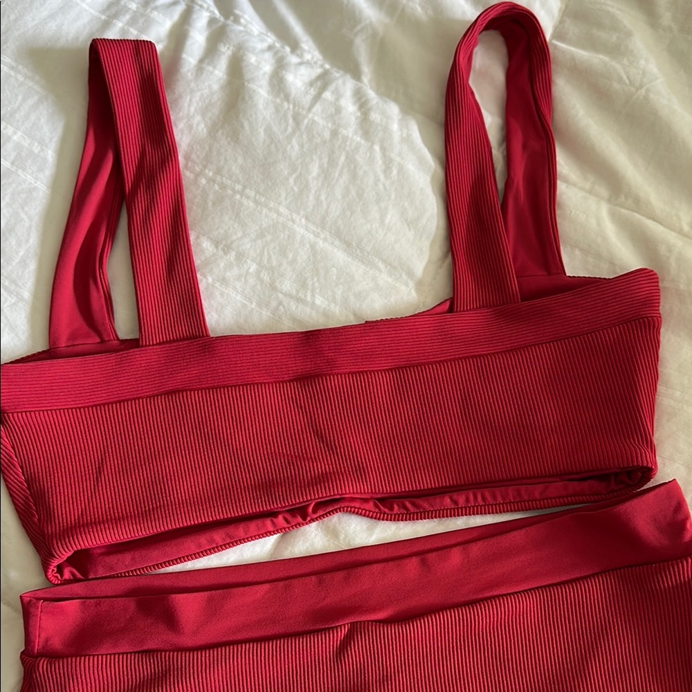 L*Space strawberry red bikini, women’s small top, and large bottom - Picture 6 of 6